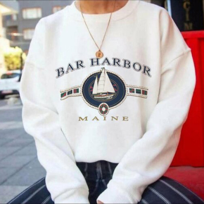 Casual 'BAR HARBOR' Print Sweatshirt