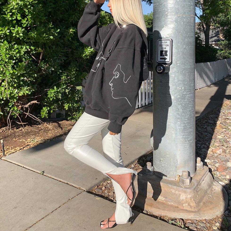 Vintage Basic Face Print Sweatshirt