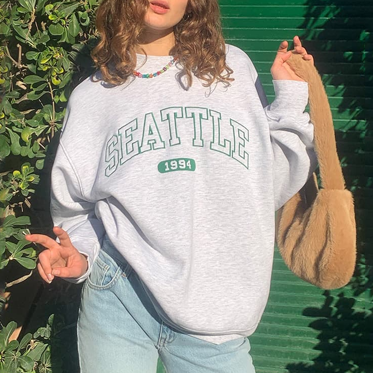 Casual Seattle Print Sweatshirt