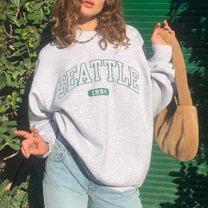 Casual Seattle Print Sweatshirt