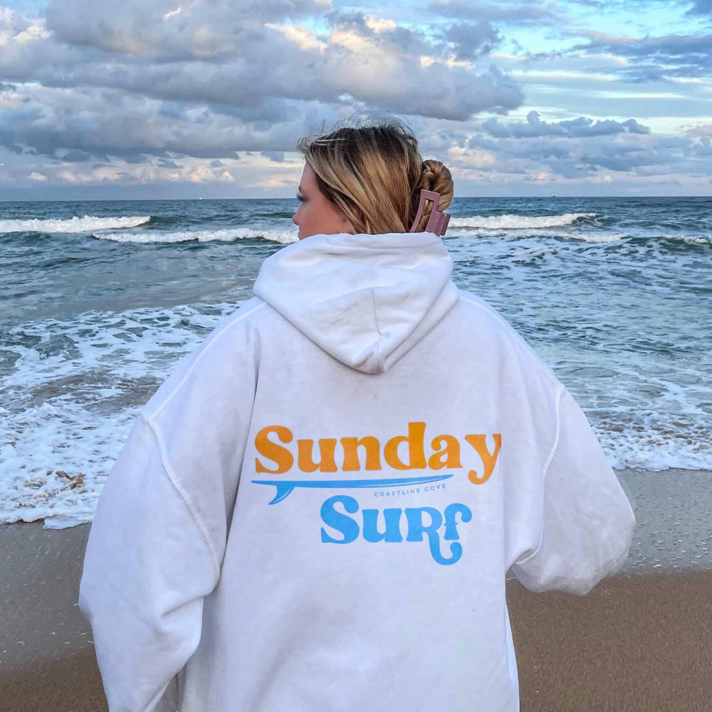 Sunday Surf Print Casual Hoodie