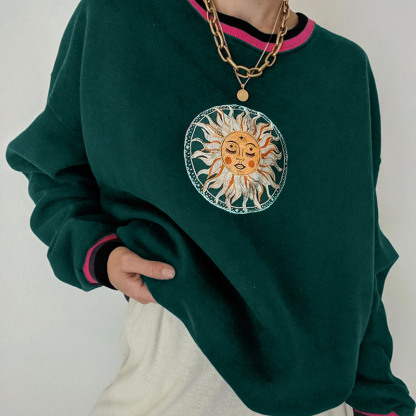 Celestial Sun Print Sweatshirt