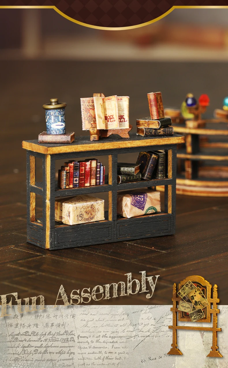 Twilight Bookstore miniature shelves