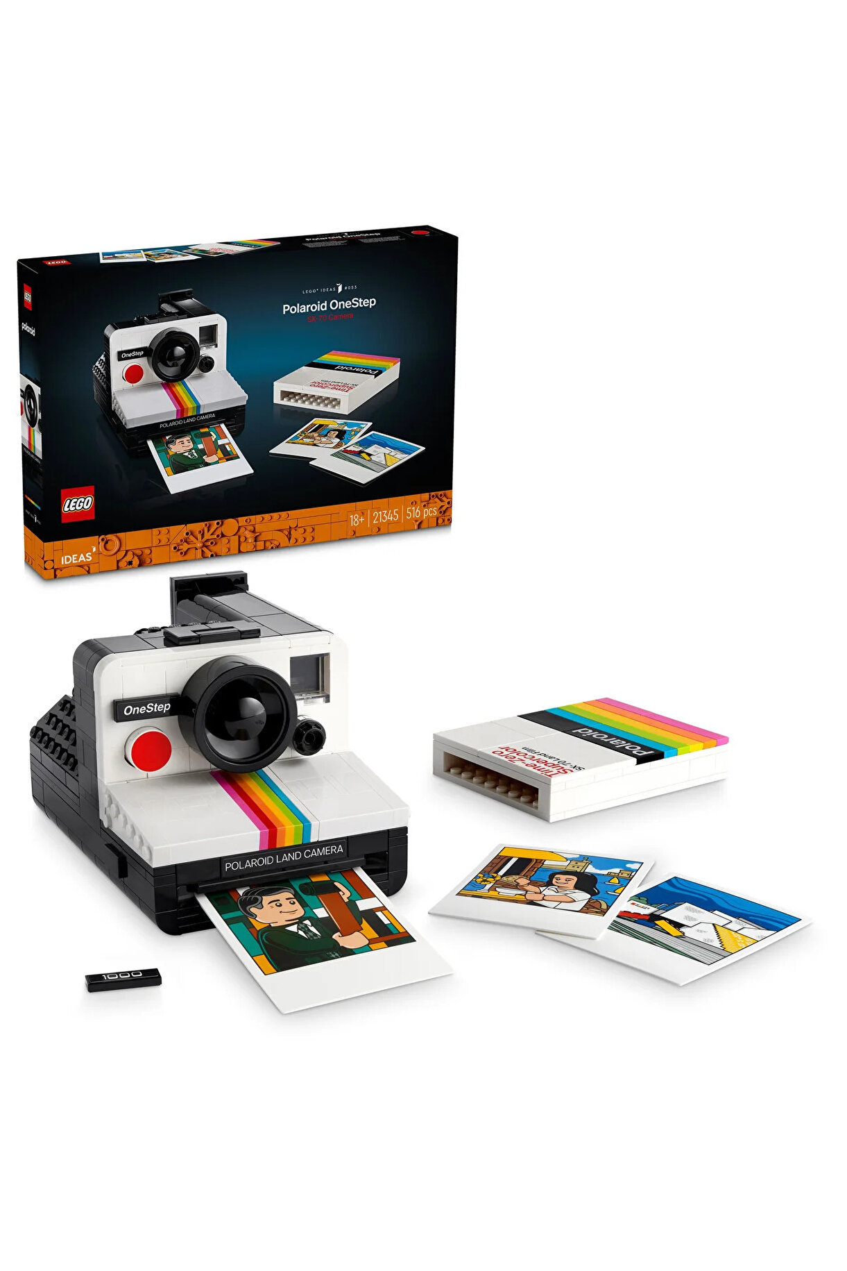 ® Ideas Polaroid One Step SX-70 Kamera 21345 – Yetişkinler için Yaratıcı Model Yapım Seti (516P)