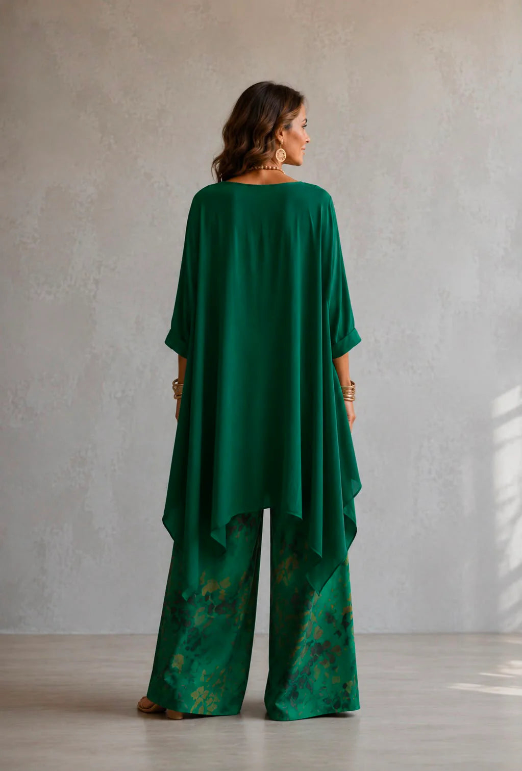 Elegantes Leinen-Set „Milena“: Luftige Tunika & Weite Hose mit Blumendruck – Stilvoller 2-Teiler