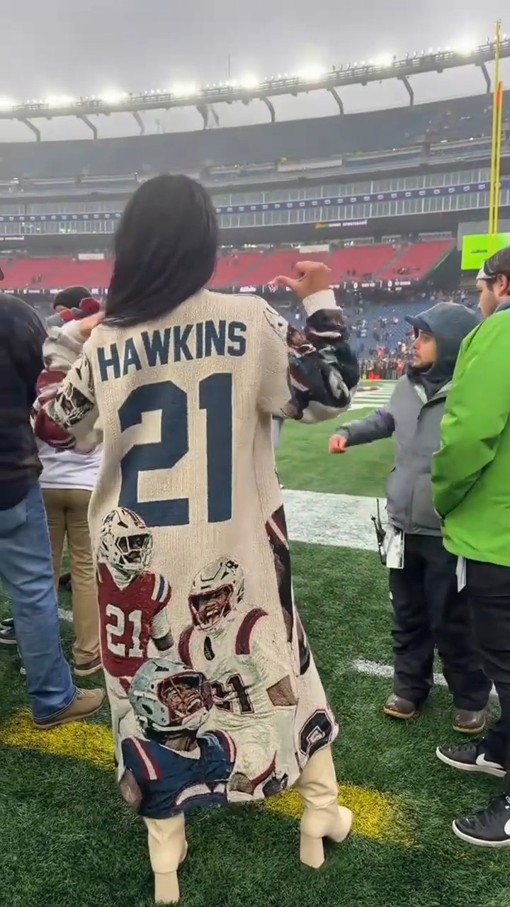 Sports Print Longline Knit Cardigan