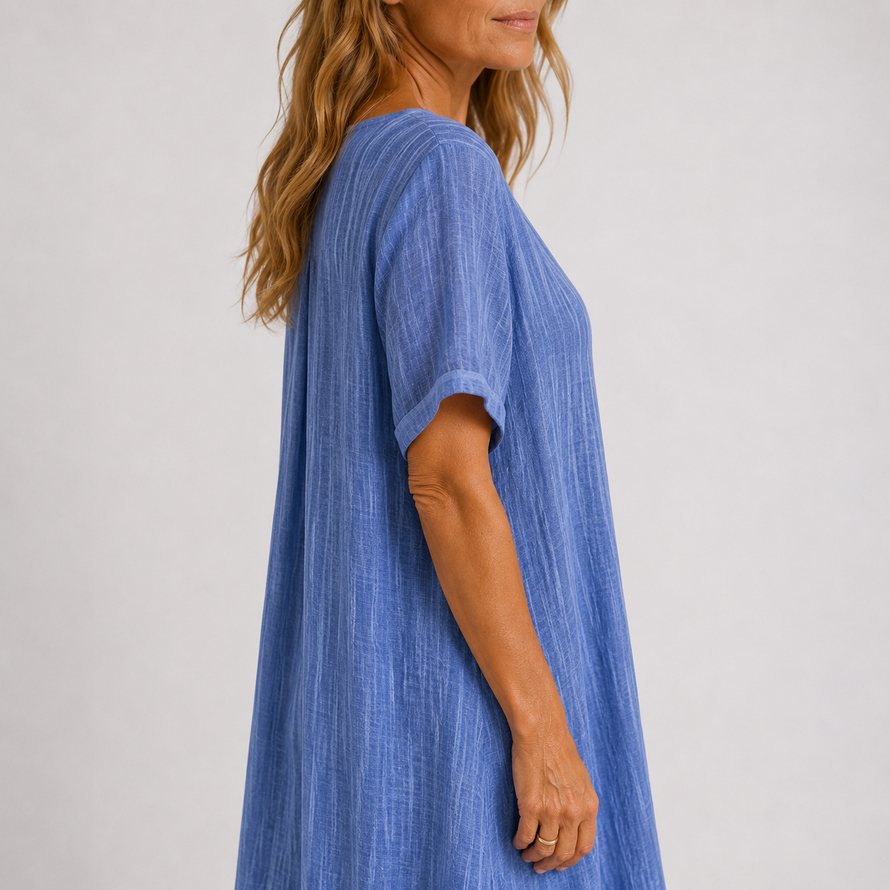 Violette™ Elegant-luftiges Leinen-Maxikleid mit V-Ausschnitt & figurfreundlicher A-Linie