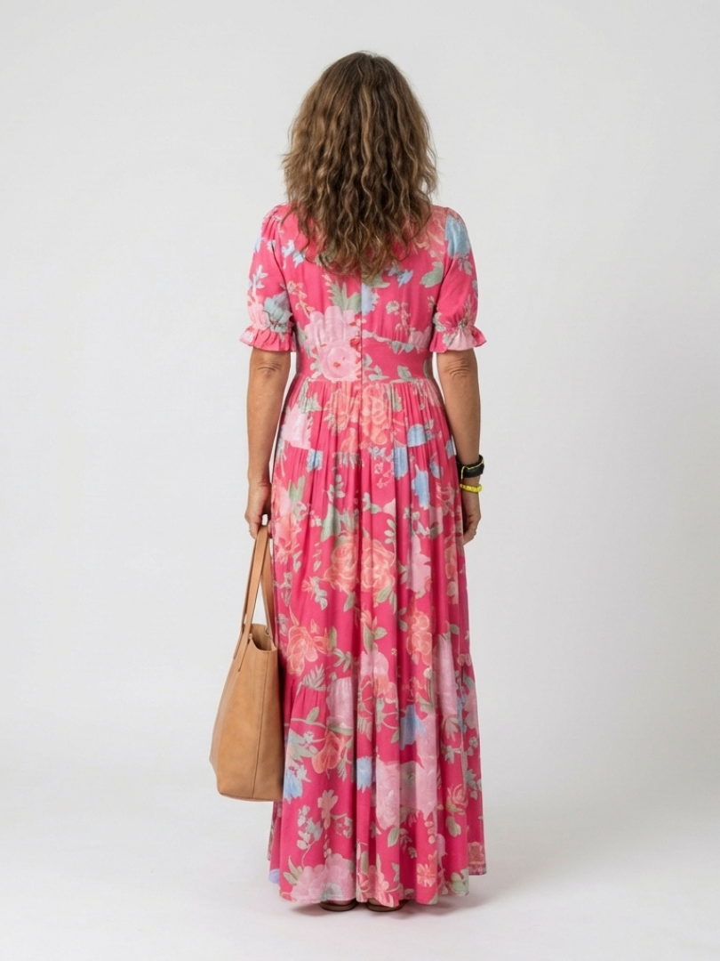 Ione™ Romantisches Maxi-Sommerkleid mit floralem Print, V-Ausschnitt & figurfreundlicher Empire-Taille