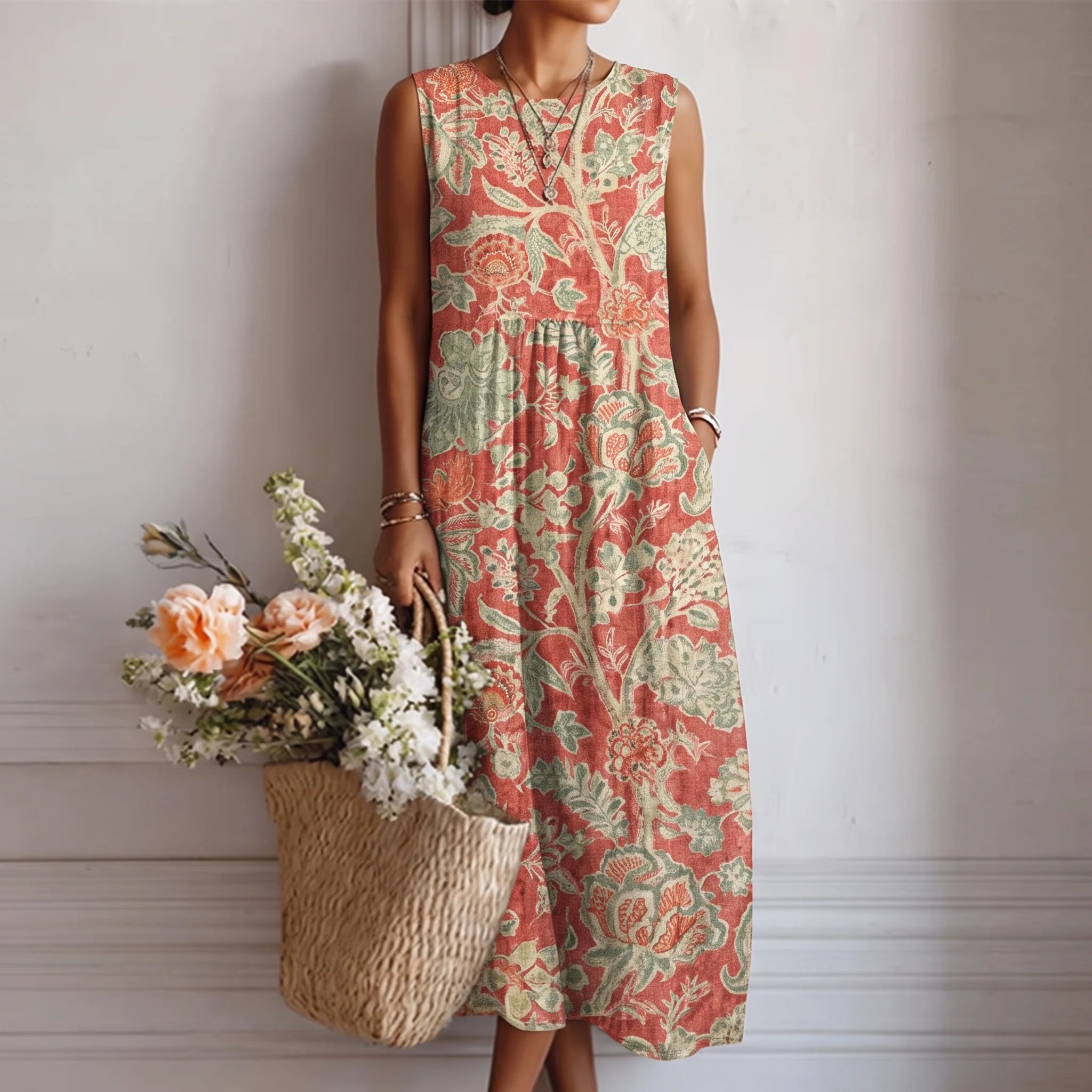 Alba™ - Eleganter Sommer Midikleid mit Blumenmuster