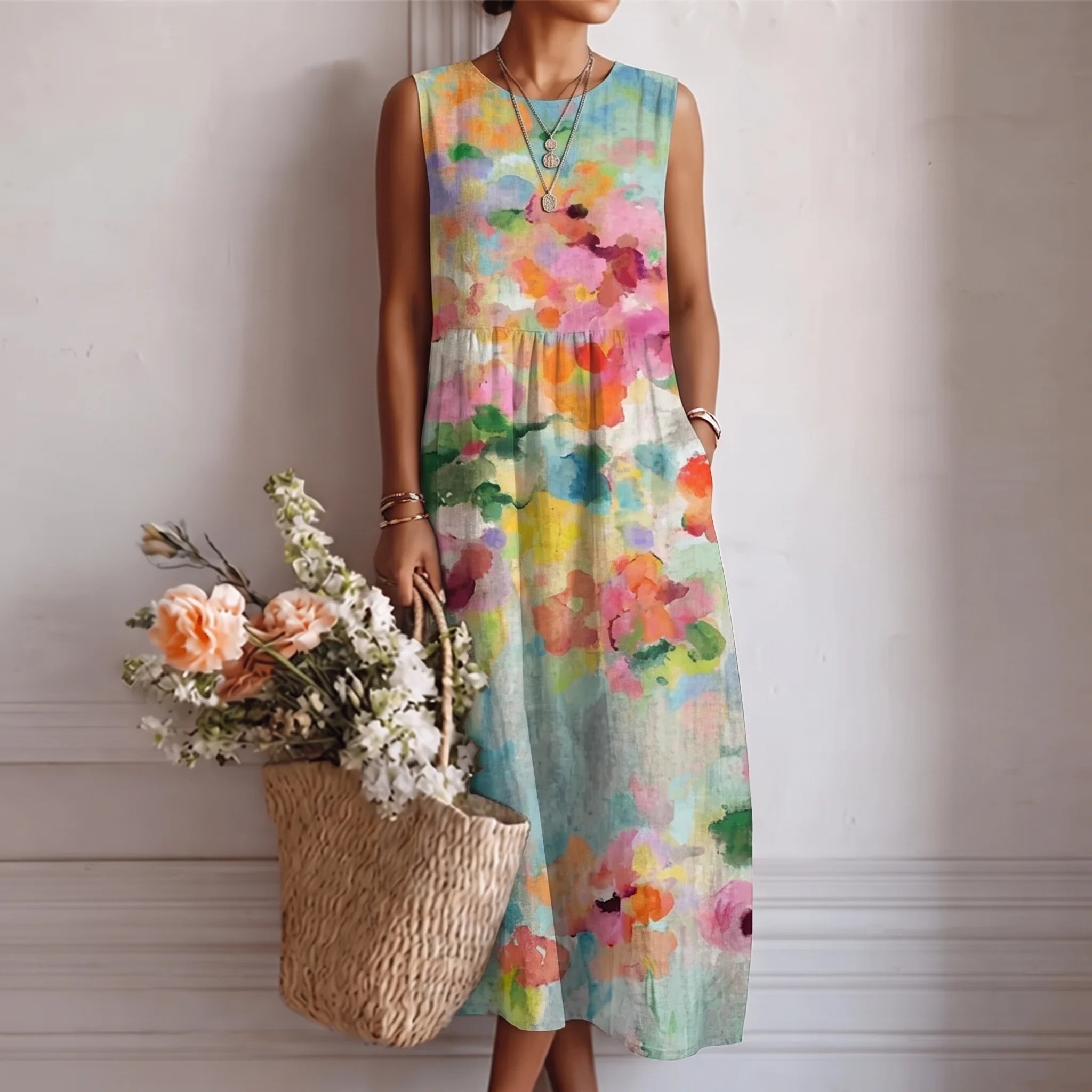 Alba™ - Eleganter Sommer Midikleid mit Blumenmuster