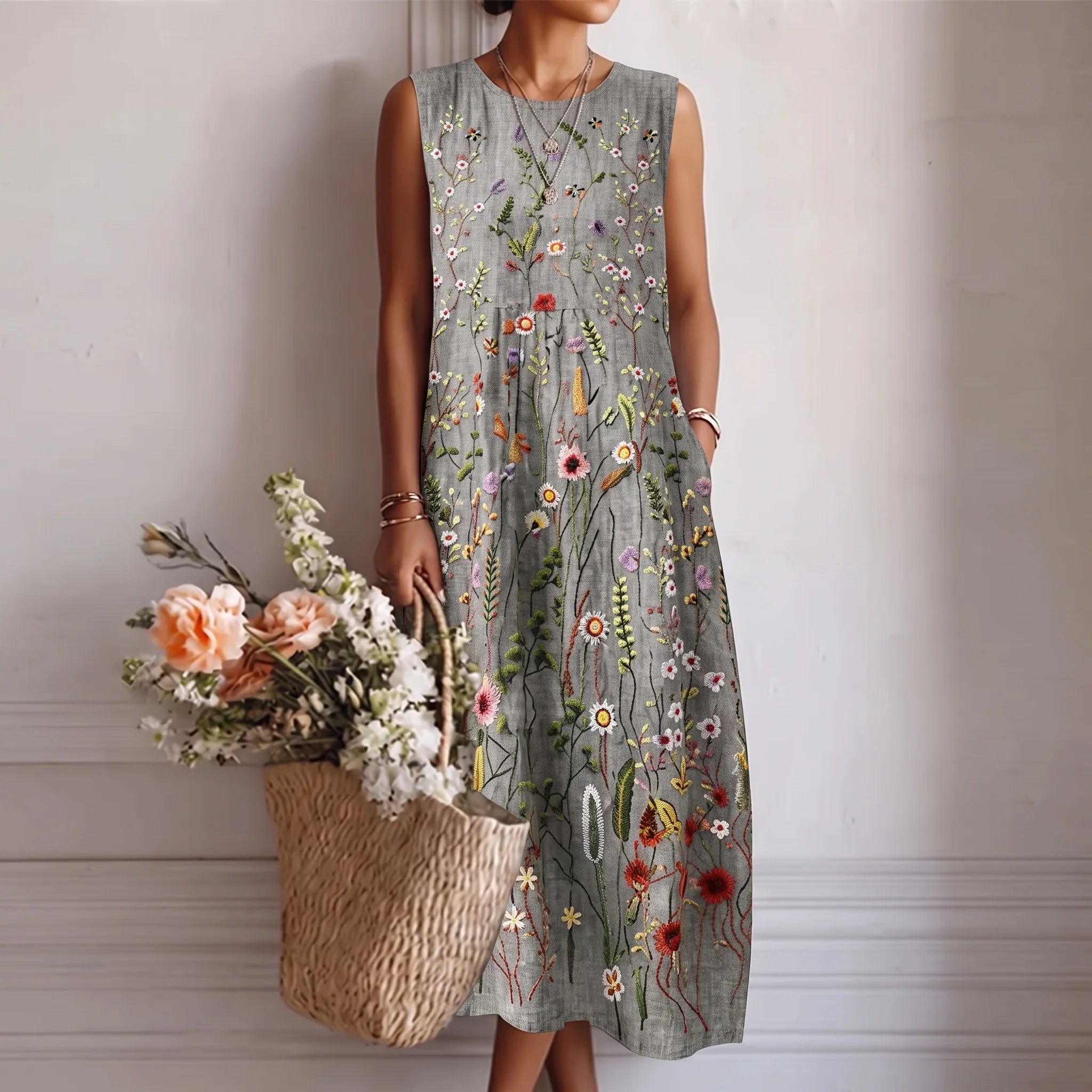 Alba™ - Eleganter Sommer Midikleid mit Blumenmuster