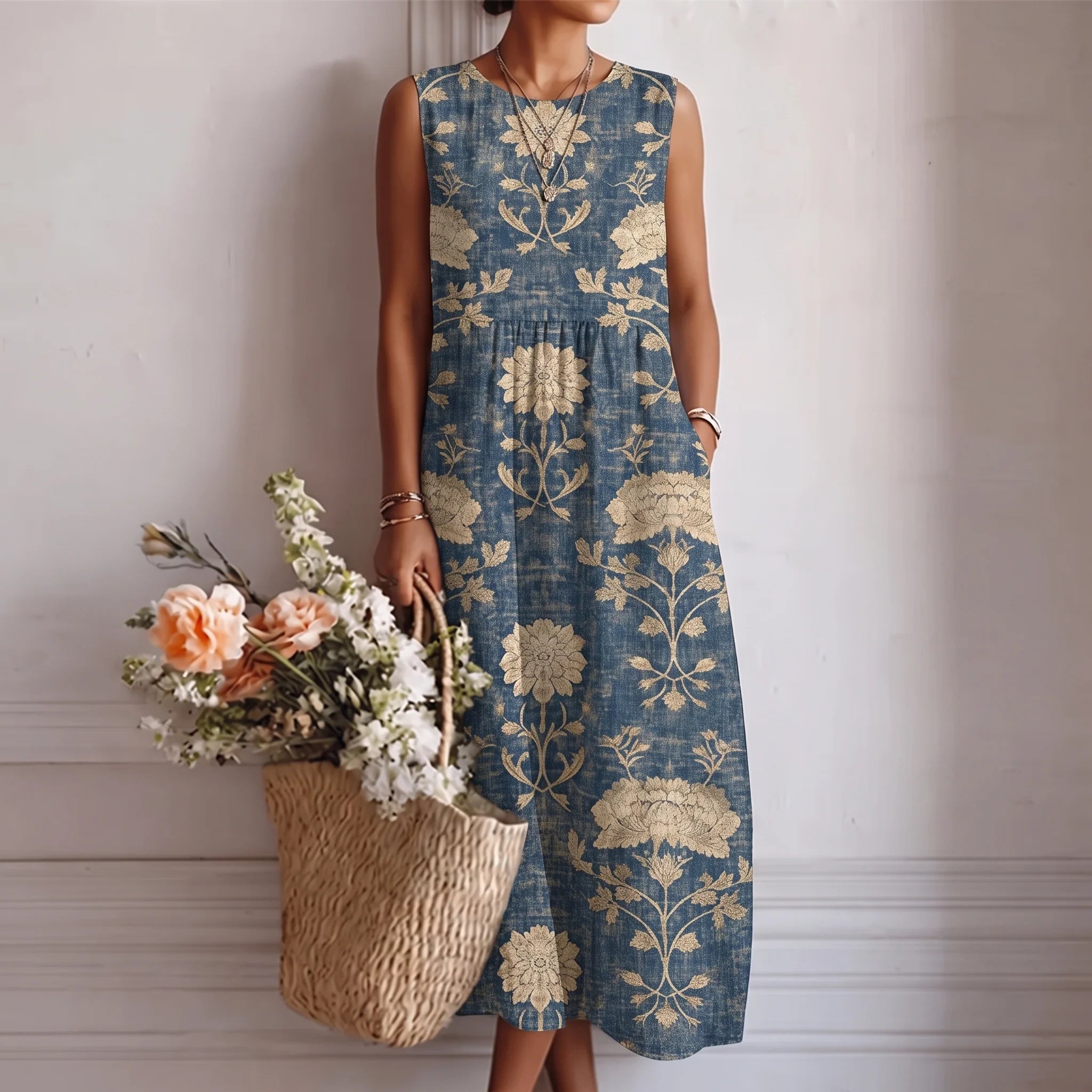 Alba™ - Eleganter Sommer Midikleid mit Blumenmuster