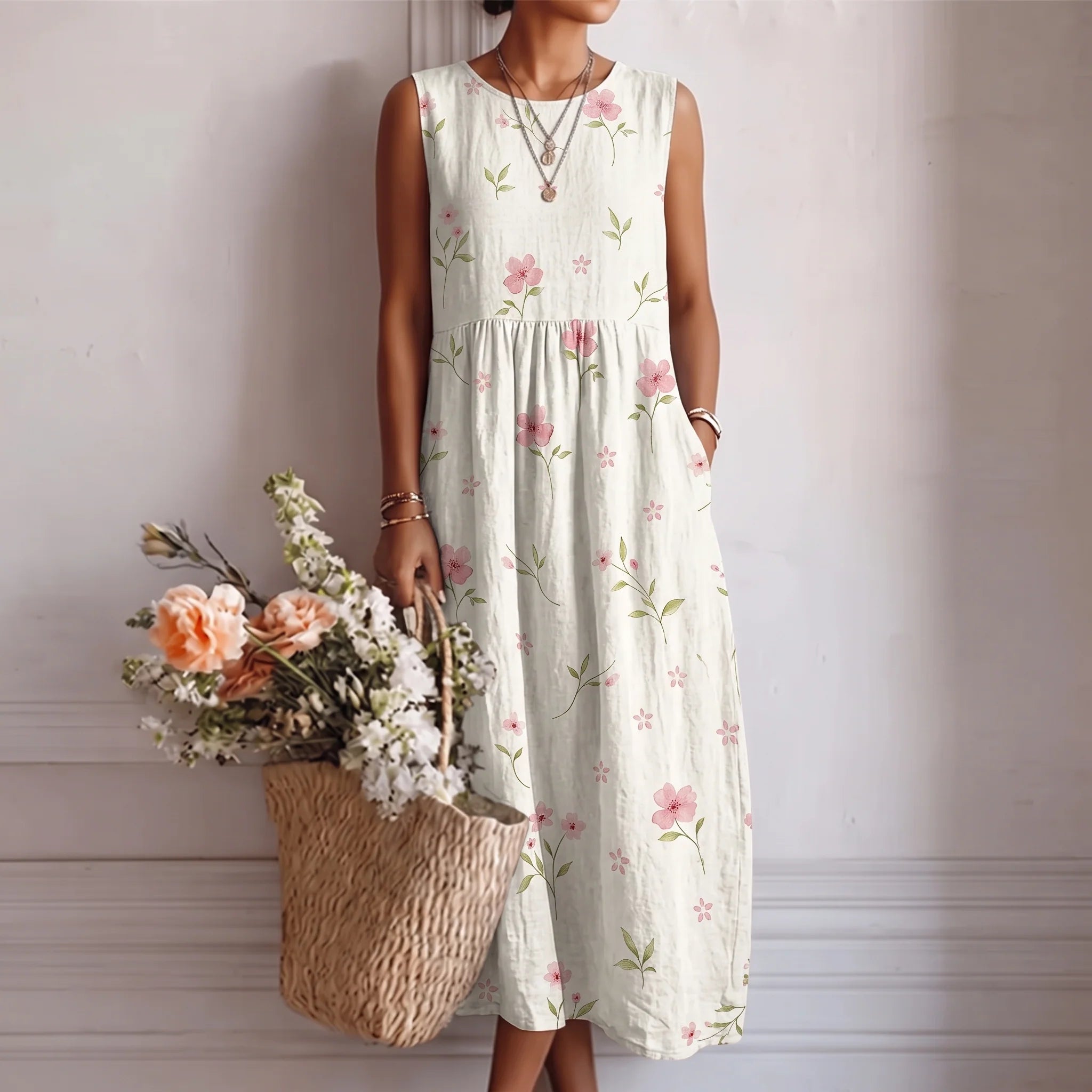Alba™ - Eleganter Sommer Midikleid mit Blumenmuster