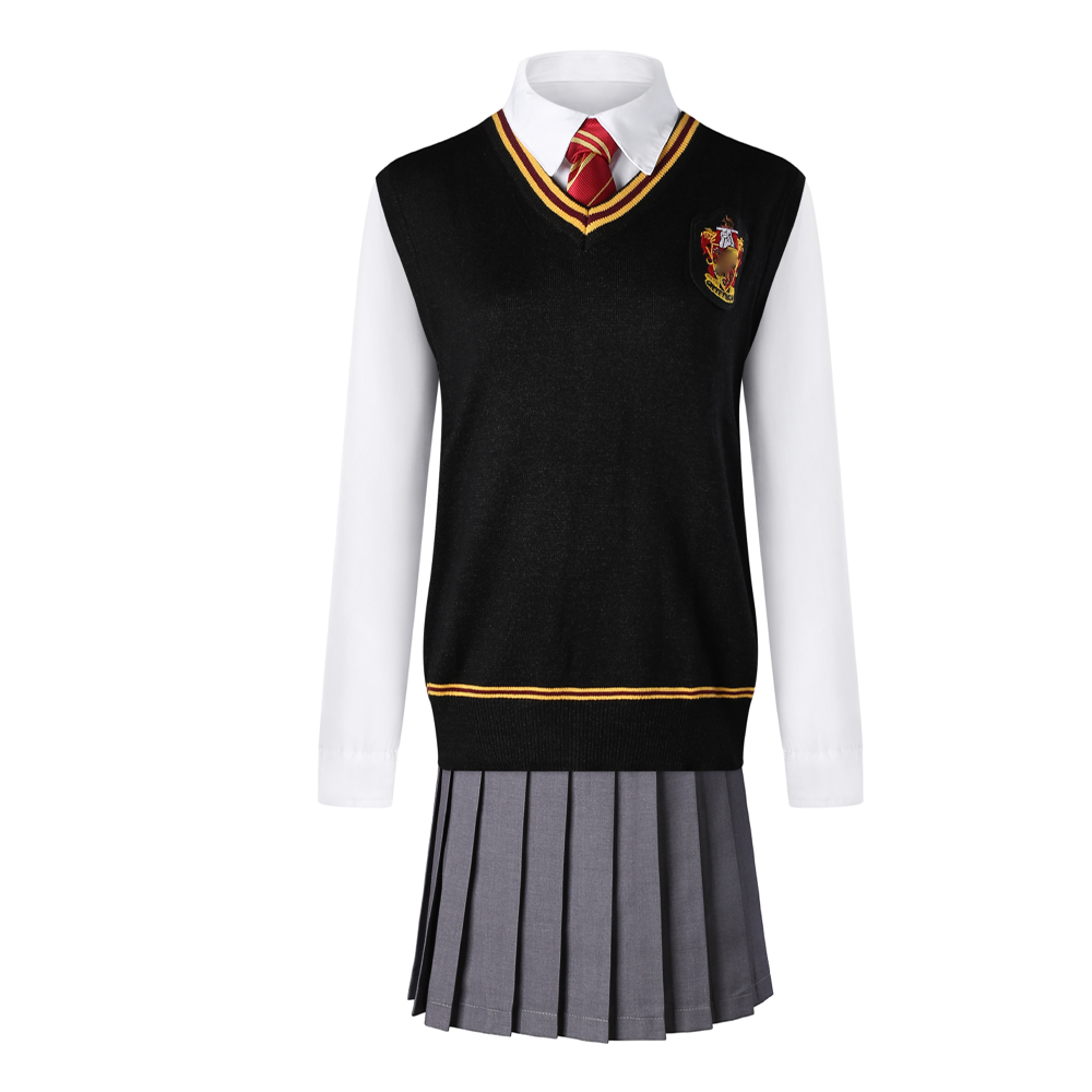 Hermione Granger Gryffindor Cosplay Costume for Adults, Women, Girls, and Kids – Wizard Magic Robe Halloween Carnival Outfit