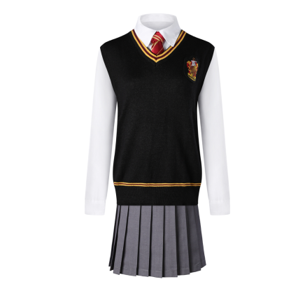 Hermione Granger Gryffindor Cosplay Costume for Adults, Women, Girls, and Kids – Wizard Magic Robe Halloween Carnival Outfit