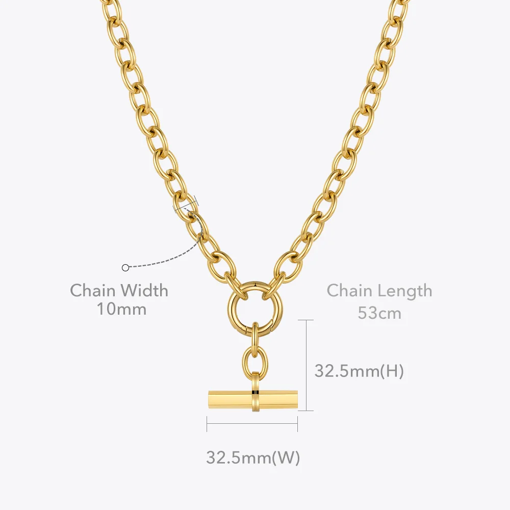 18K Gold Plated Stainless Steel Hip Hop Rock Necklace
