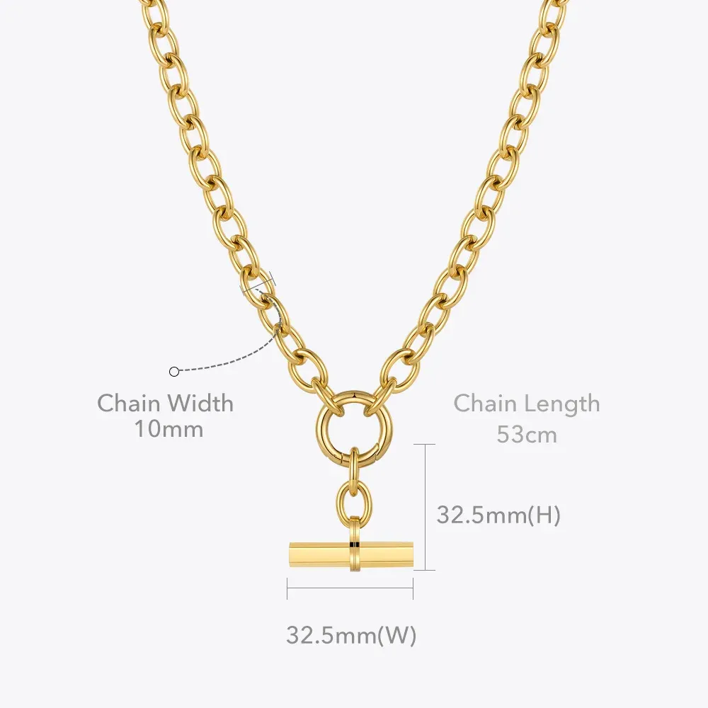 18K Gold Plated Stainless Steel Hip Hop Rock Necklace