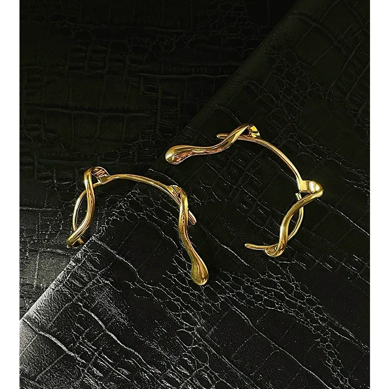 18K Gold Plated Brass Ear Cuff Non-Piercing Clip Earrings