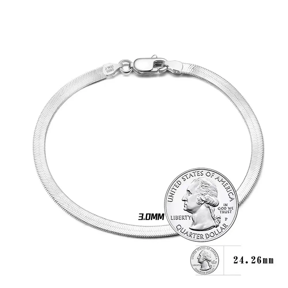 925 Sterling Silver Snake Chain Bracelet