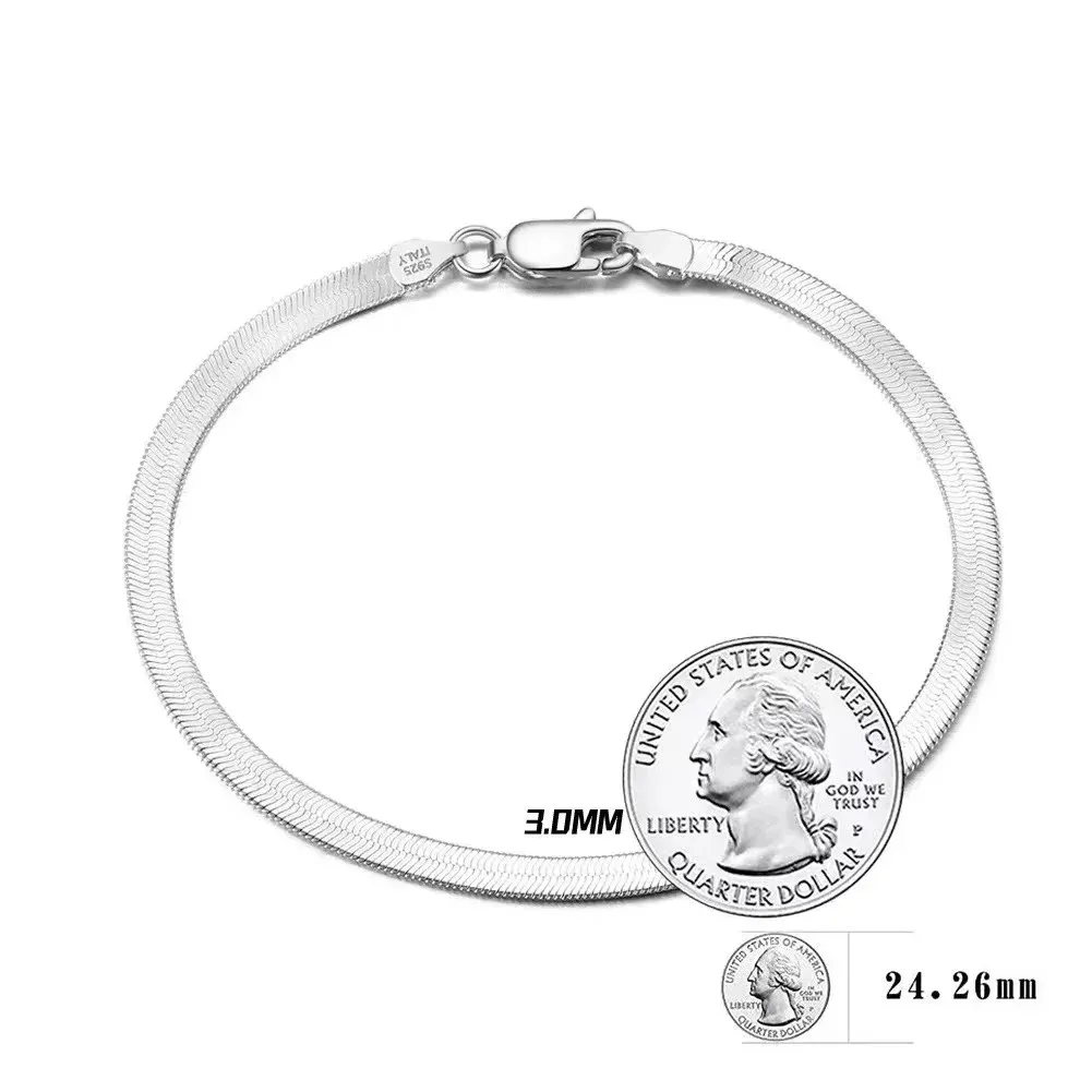 925 Sterling Silver Snake Chain Bracelet