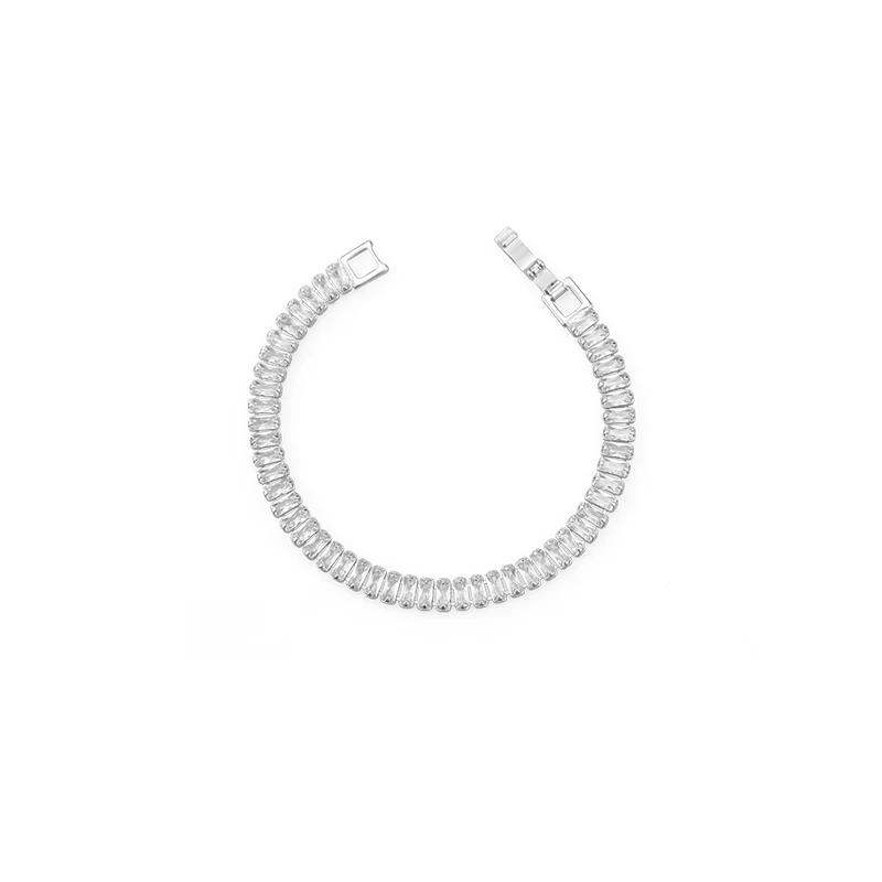 Simple Zircon Chain Gold and Silver Elegant Bracelet