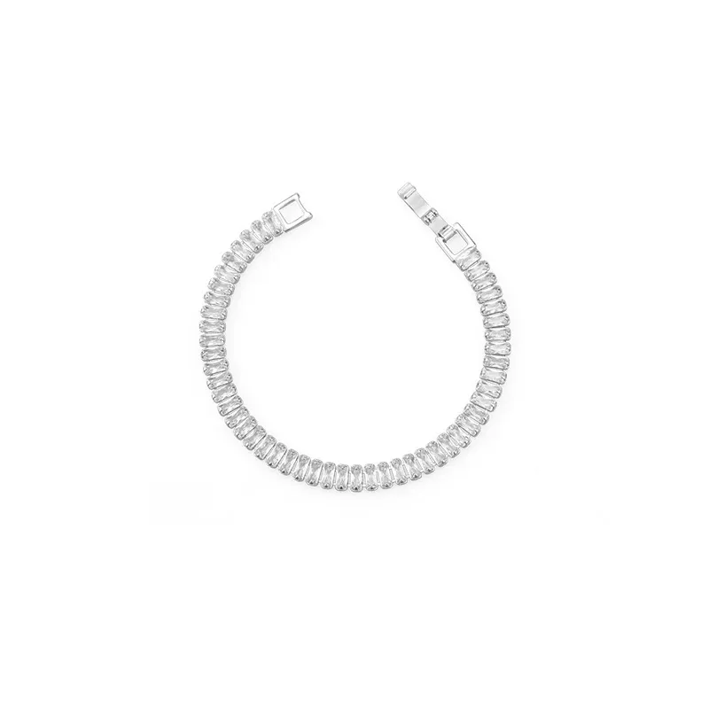 Simple Zircon Chain Gold and Silver Elegant Bracelet