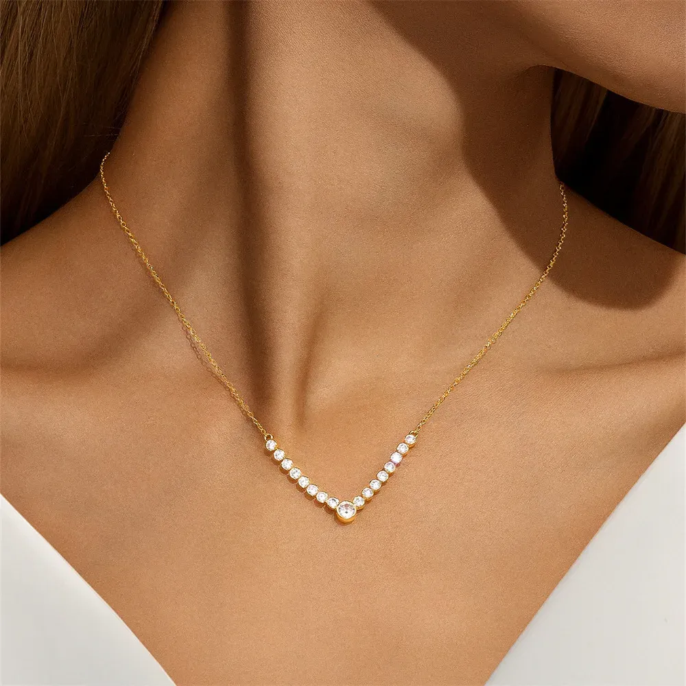925 Sterling Silver Retro Water Drop Zircon Pendant Clavicle Chain Necklace