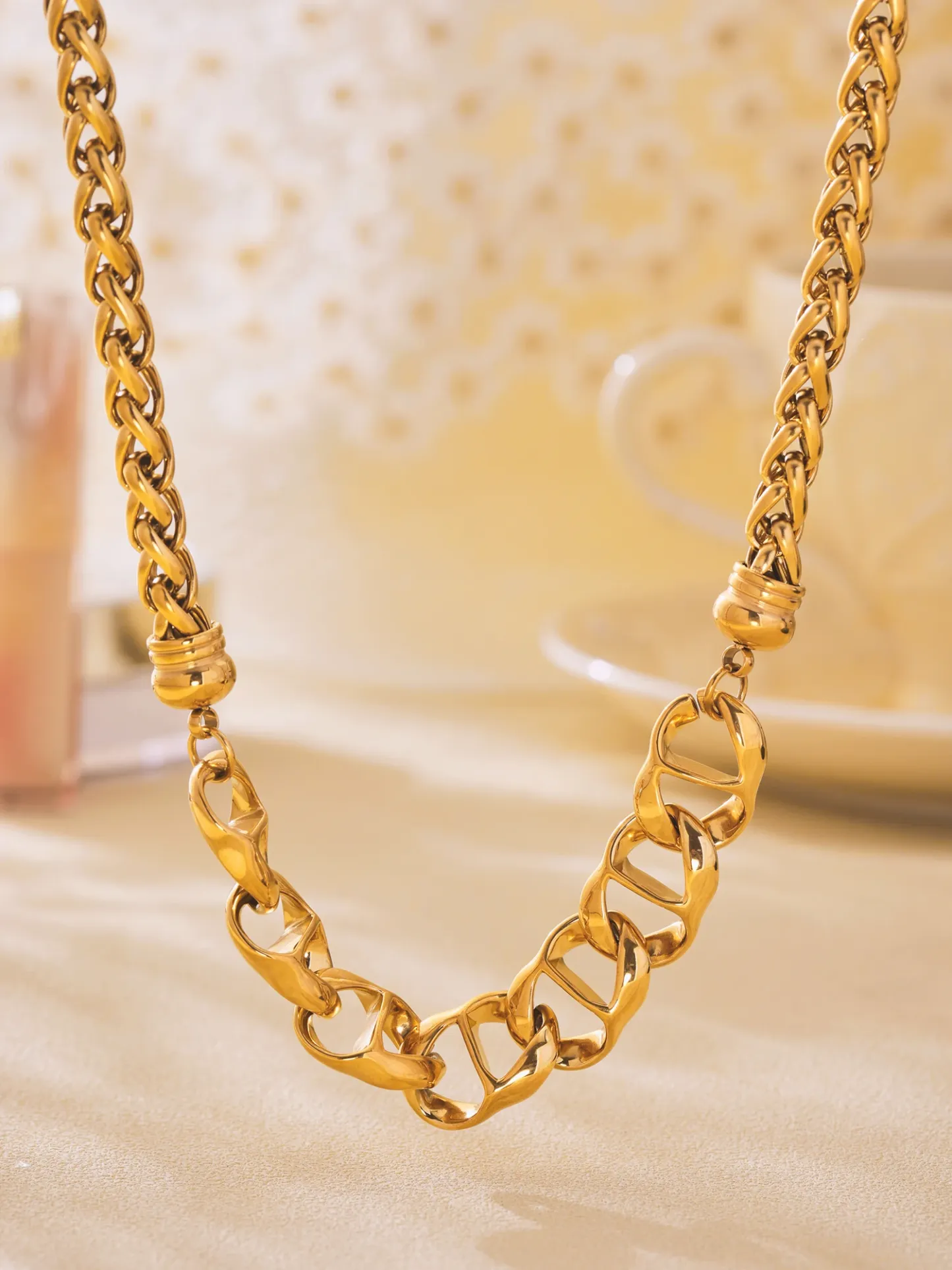 18K Pig Nose Chain Stainless Steel Necklace