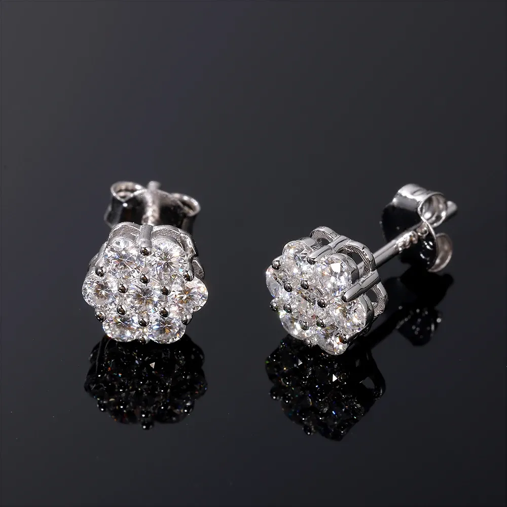 Silver Moissanite Stud Earrings