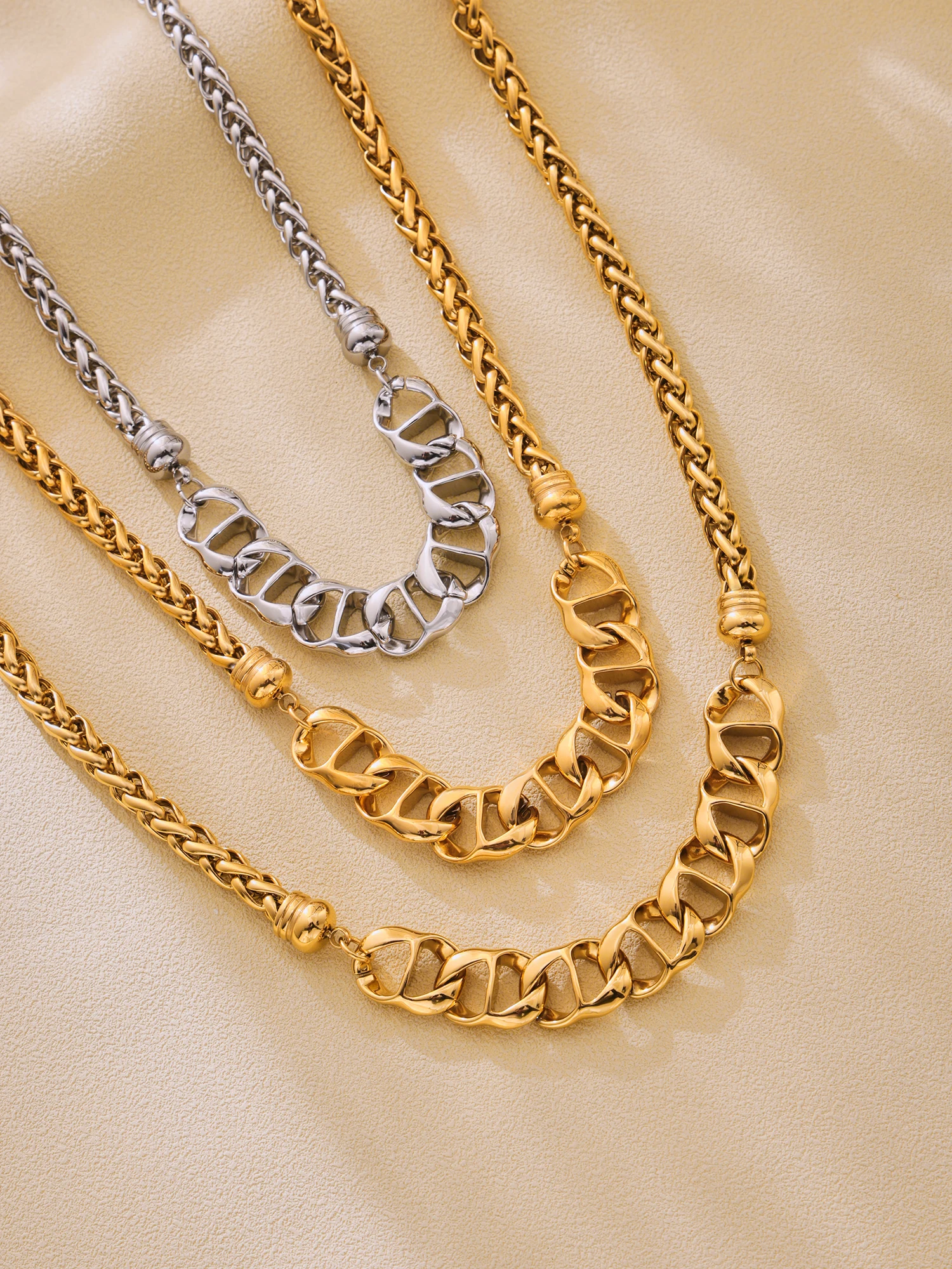 18K Pig Nose Chain Stainless Steel Necklace