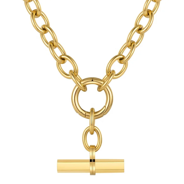 18K Gold Plated Stainless Steel Hip Hop Rock Necklace