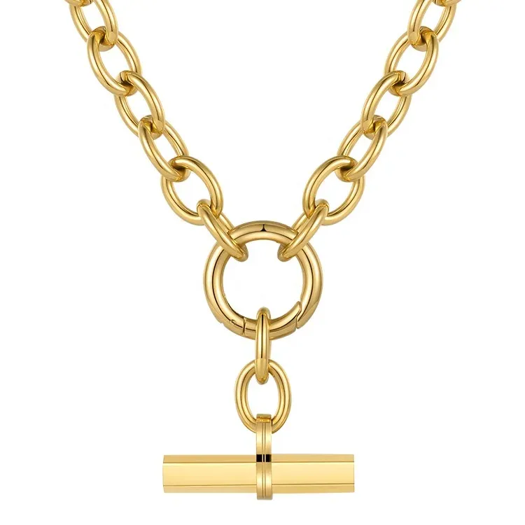 18K Gold Plated Stainless Steel Hip Hop Rock Necklace
