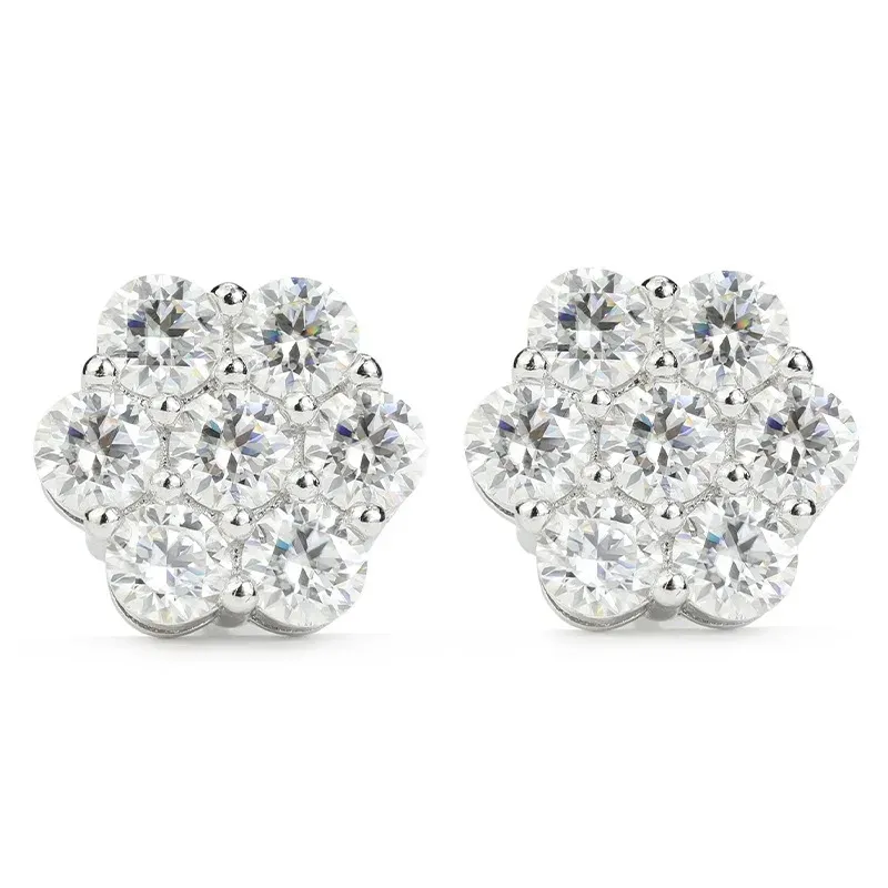 Silver Moissanite Stud Earrings