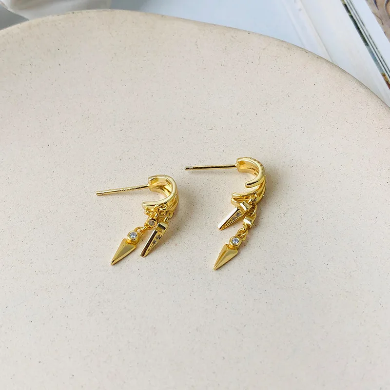 925 Sterling Silver Tassel Chain Stud Earrings