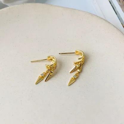925 Sterling Silver Tassel Chain Stud Earrings