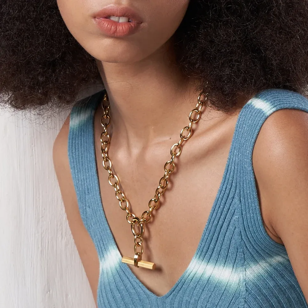 18K Gold Plated Stainless Steel Hip Hop Rock Necklace