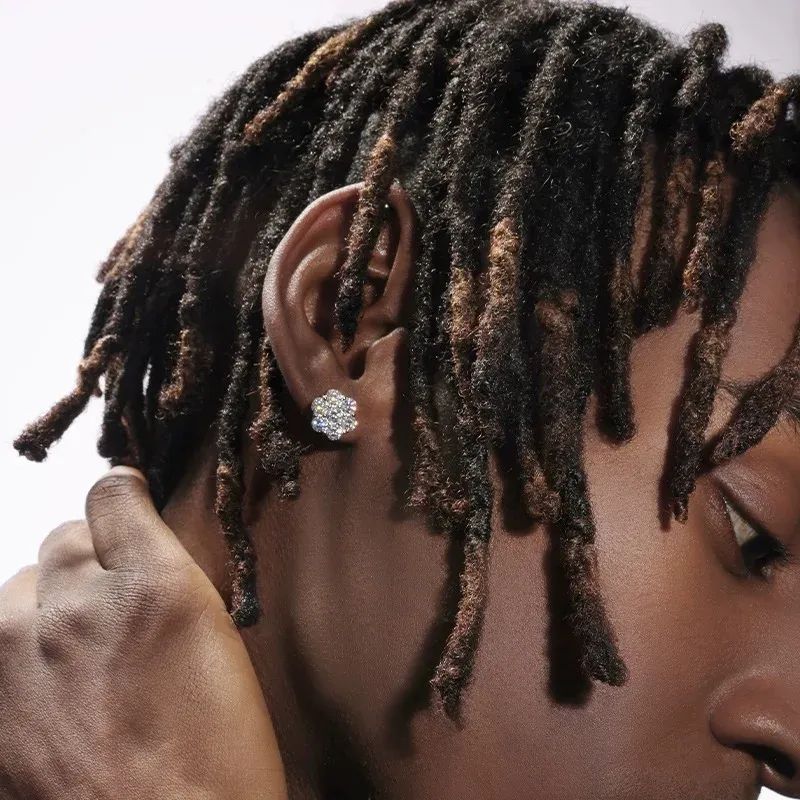 Silver Moissanite Stud Earrings