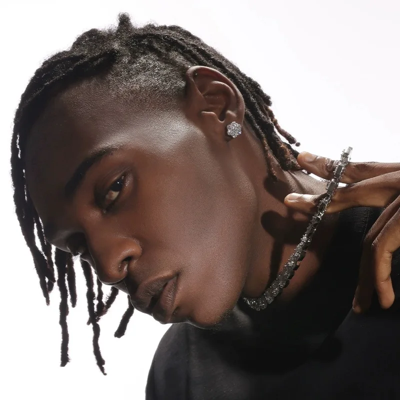 Silver Moissanite Stud Earrings