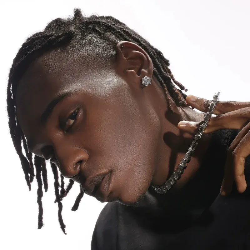 Silver Moissanite Stud Earrings