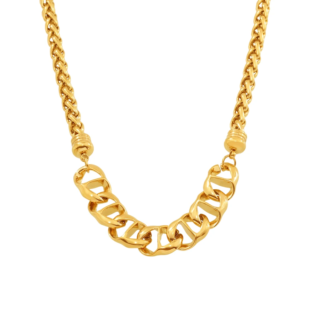 18K Pig Nose Chain Stainless Steel Necklace