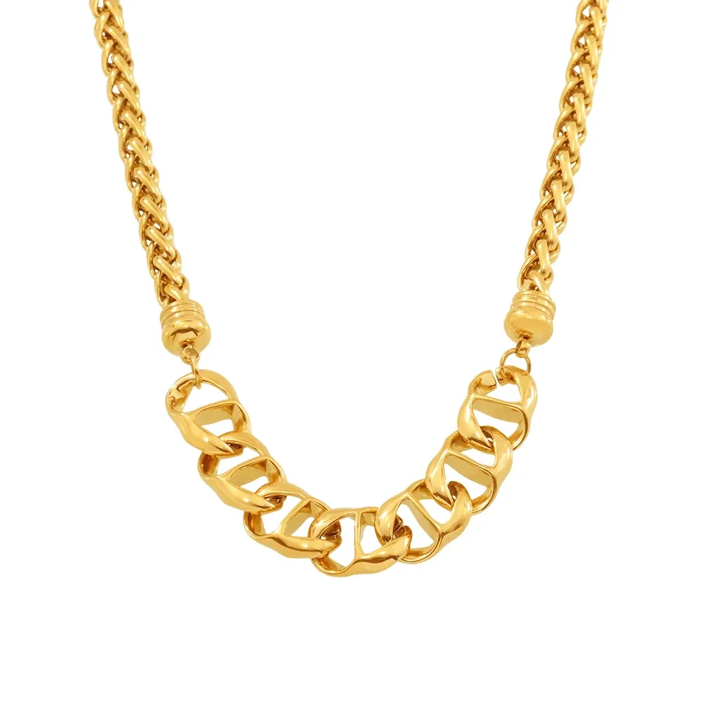 18K Pig Nose Chain Stainless Steel Necklace