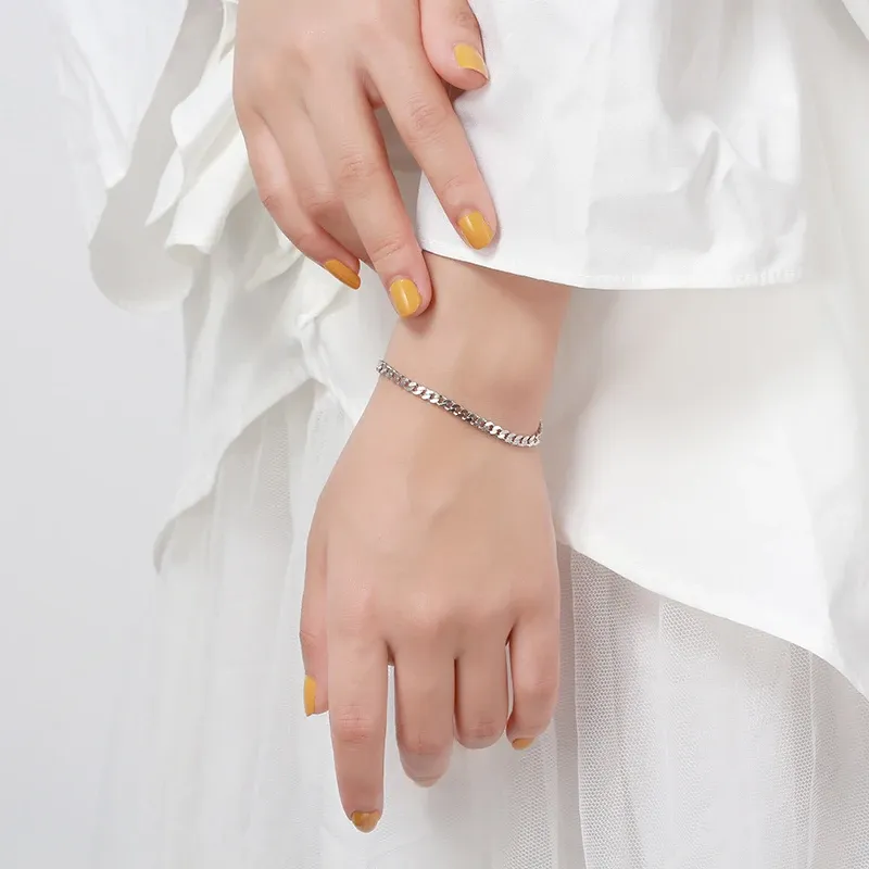 Silver Bracelet 925 Sterling Chunky Cuban Link Chain Bracelet