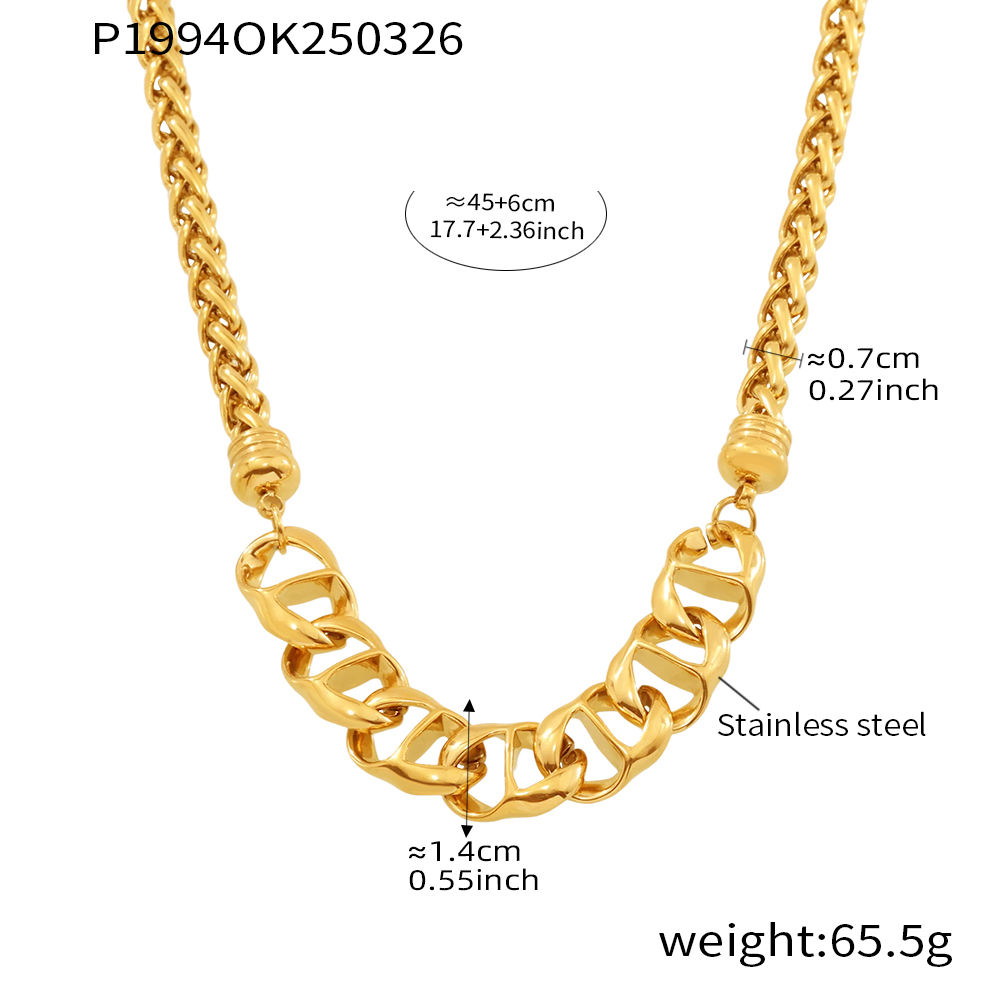 18K Pig Nose Chain Stainless Steel Necklace