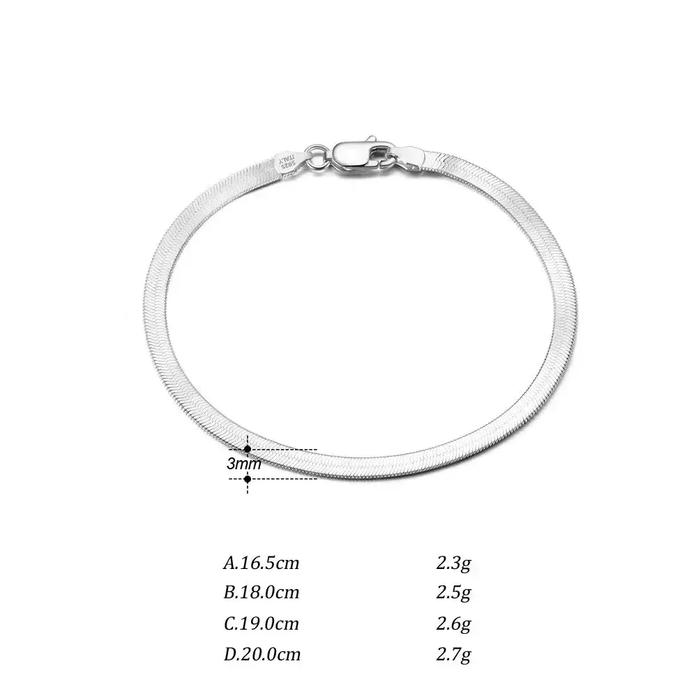 925 Sterling Silver Snake Chain Bracelet