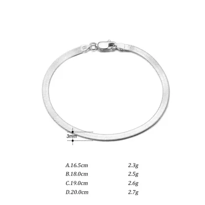 925 Sterling Silver Snake Chain Bracelet