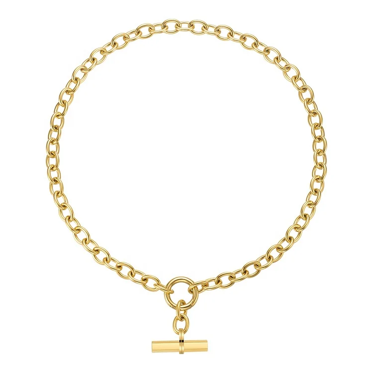 18K Gold Plated Stainless Steel Hip Hop Rock Necklace