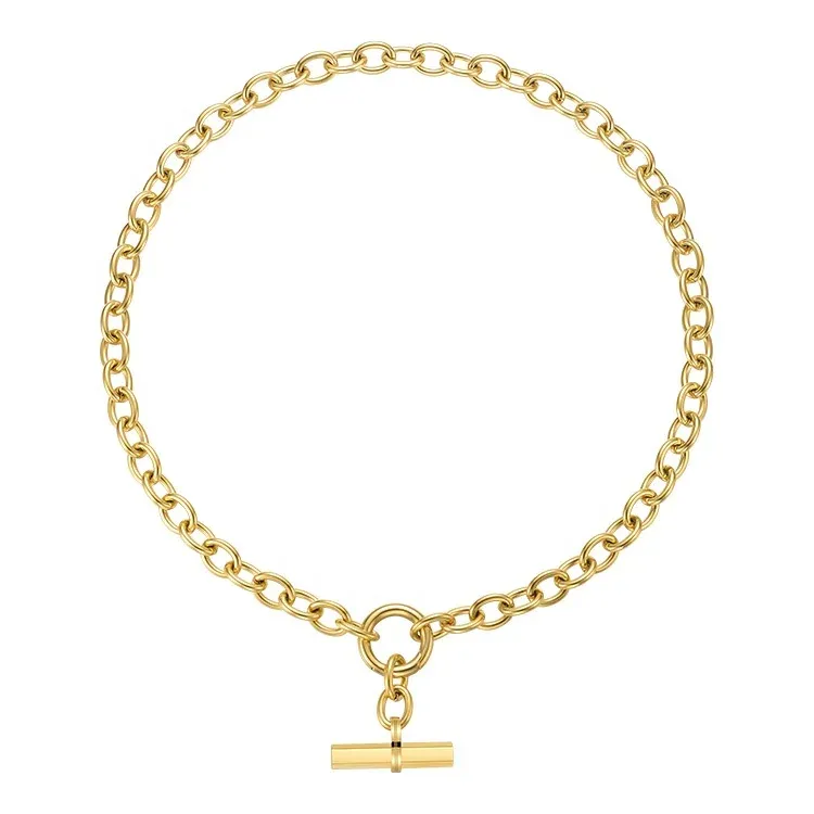 18K Gold Plated Stainless Steel Hip Hop Rock Necklace