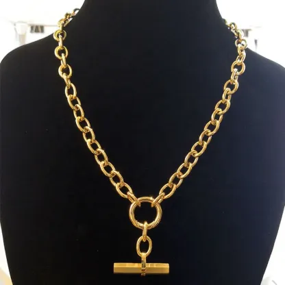 18K Gold Plated Stainless Steel Hip Hop Rock Necklace