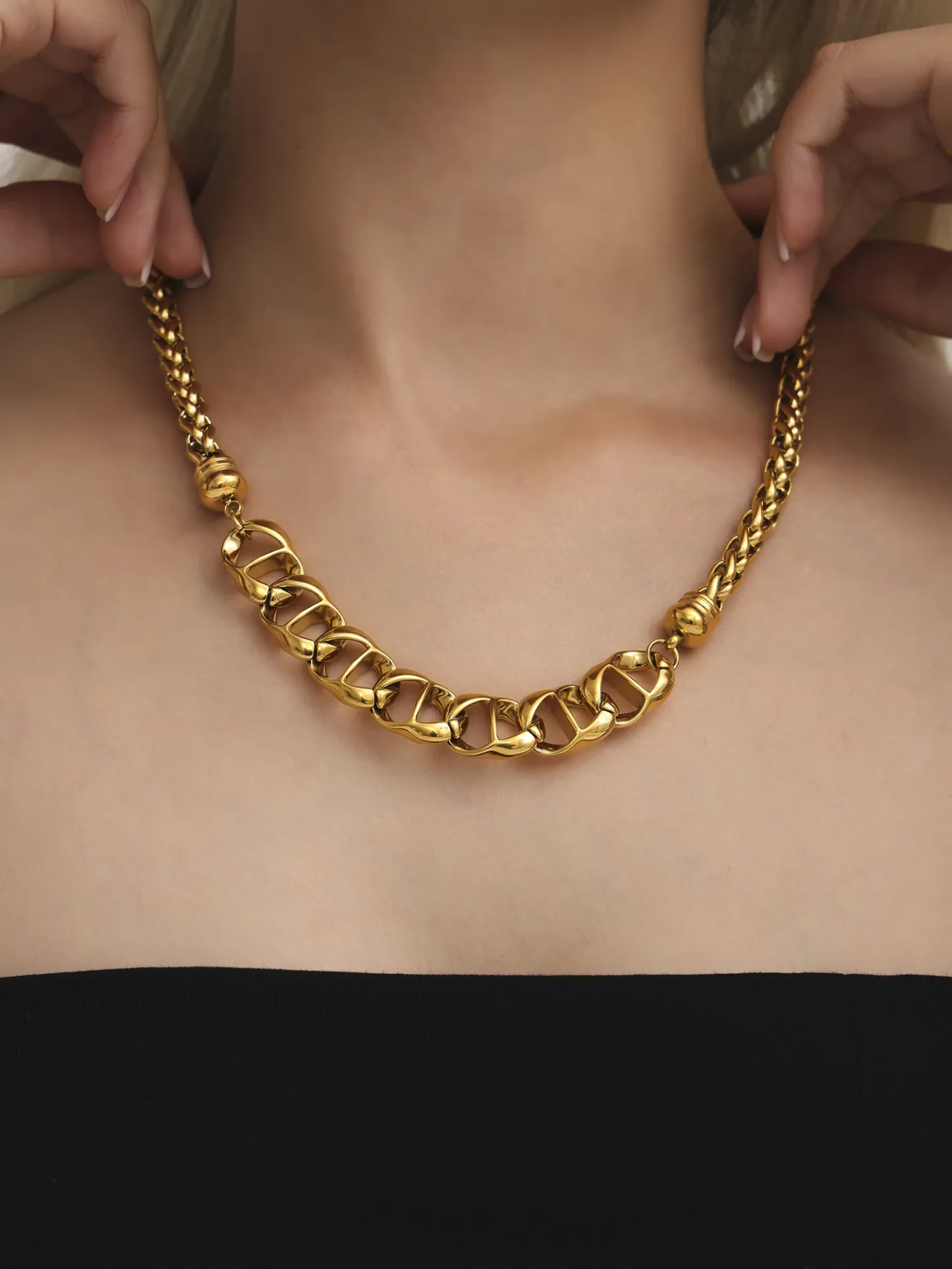 18K Pig Nose Chain Stainless Steel Necklace