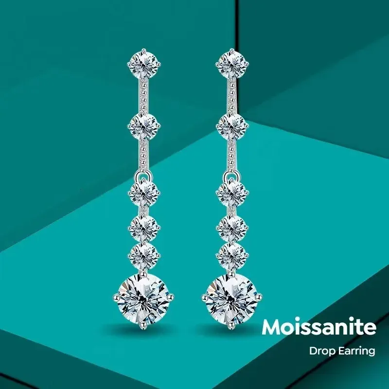 Charm Chandeliers  1Ct Diamond Dangle Earrings S925 Silver